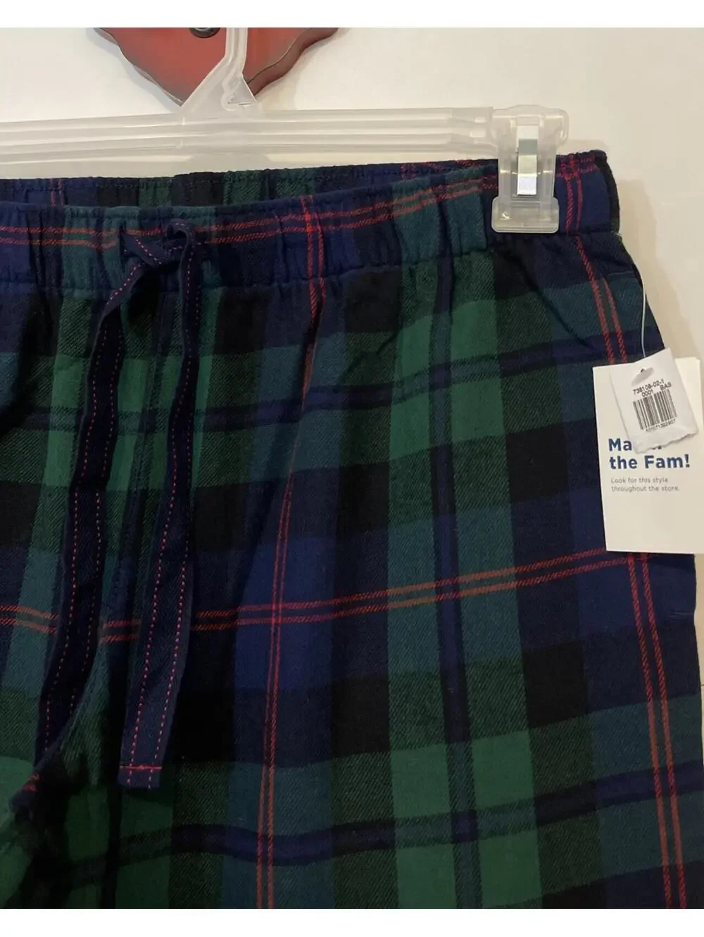 Old Navy Mens Small Green Plaid Elastic-Waist Cotton PJ Lounge Pants NWT! A4691
